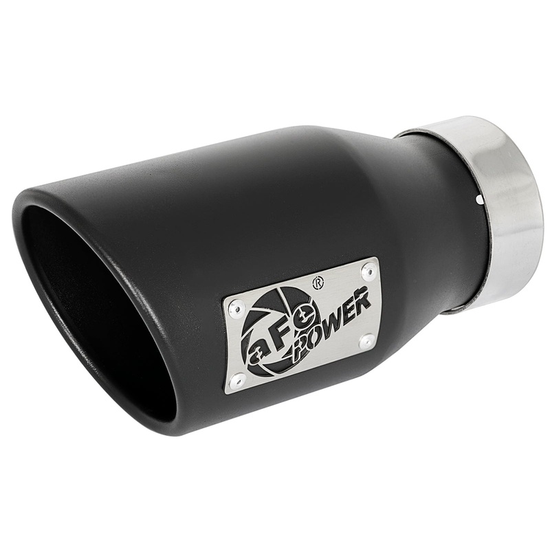 aFe MACH Force-Xp 409 SS Exhaust Tip Black (Left Side) 3in In x 4-1/2in Out x 9in L Clamp-On