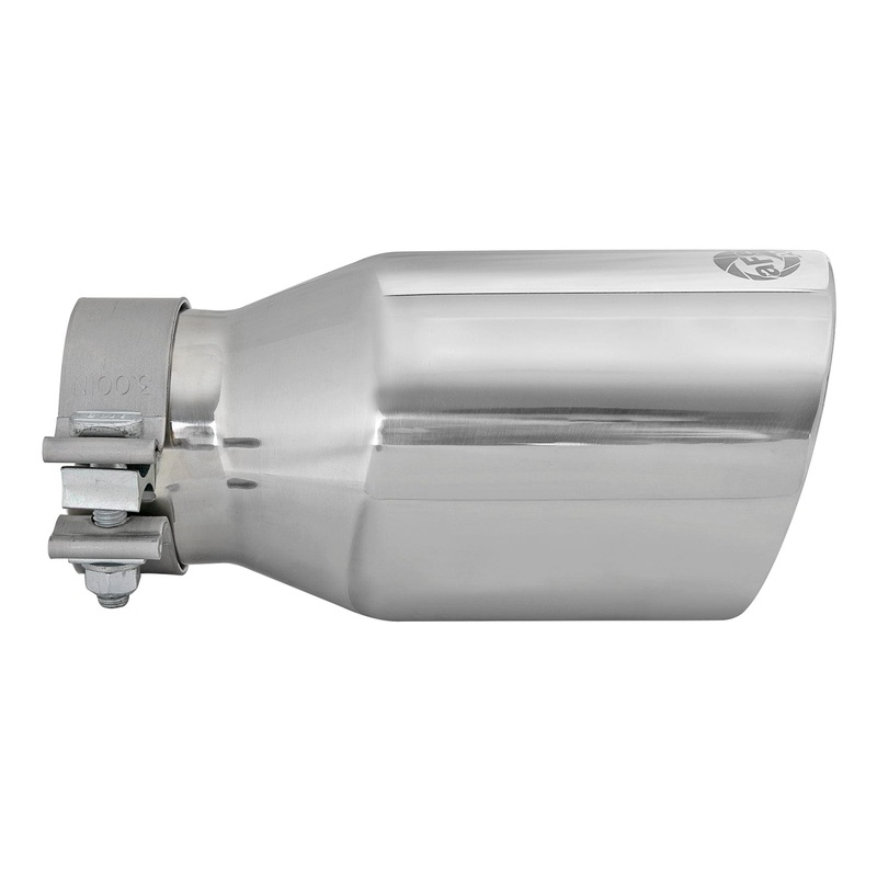 aFe MACH Force-Xp Univ 304 SS Double-Wall Clamp-On Exhaust Tip – Polished – 3in Inlet – 4.5in Outlet