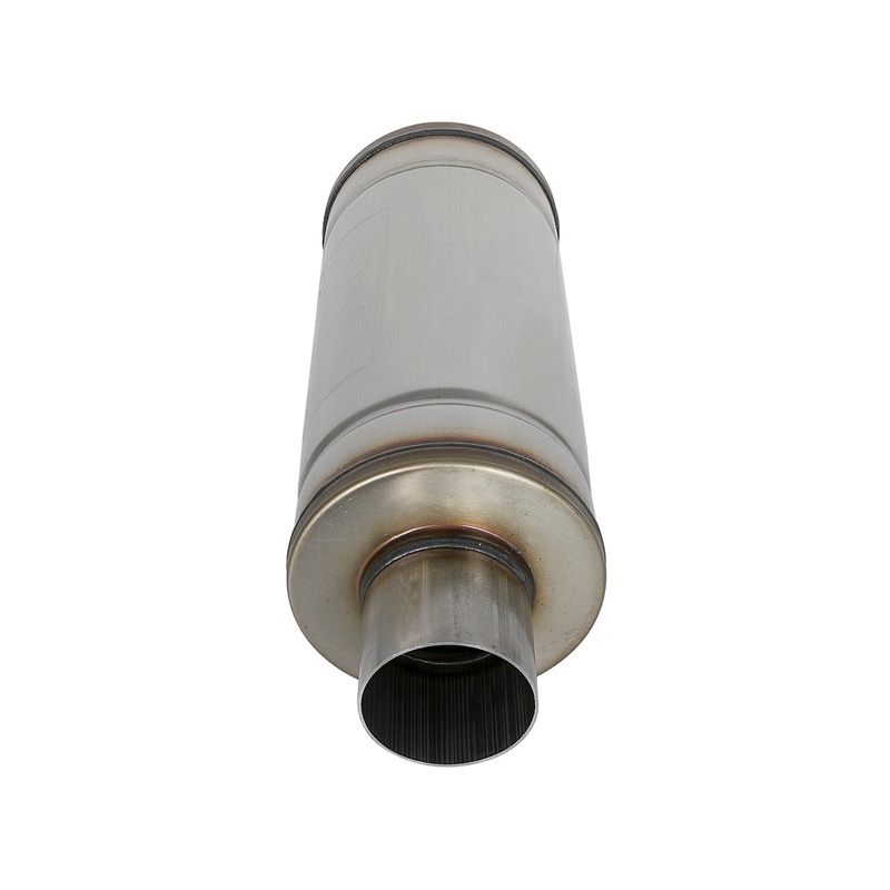 aFe MACH Force-Xp 409 SS Muffler 3in Center/Center 14in L x 6in Dia – Round Body
