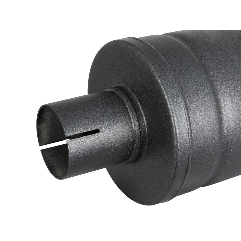 aFe MACH Force-Xp 409 SS Muffler w/ Black finish 2-1/2in Inlet & Oulet 14in x 16in Diameter