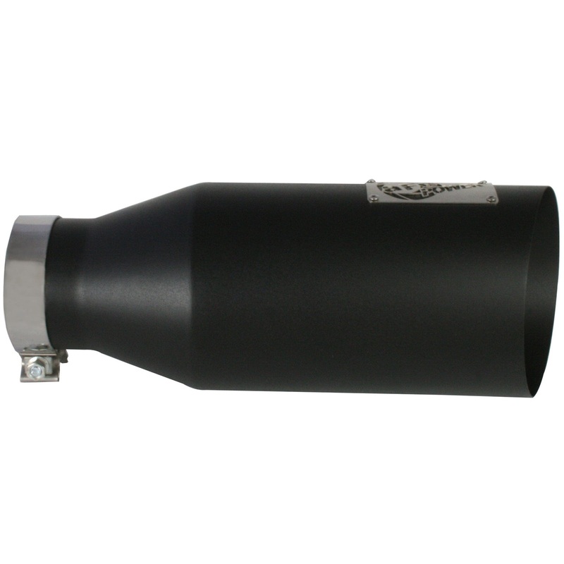 aFe MACHForce XP Exhausts Tips SS-304 EXH Tip 4In x 7Out x 18L Bolt-On (blk)