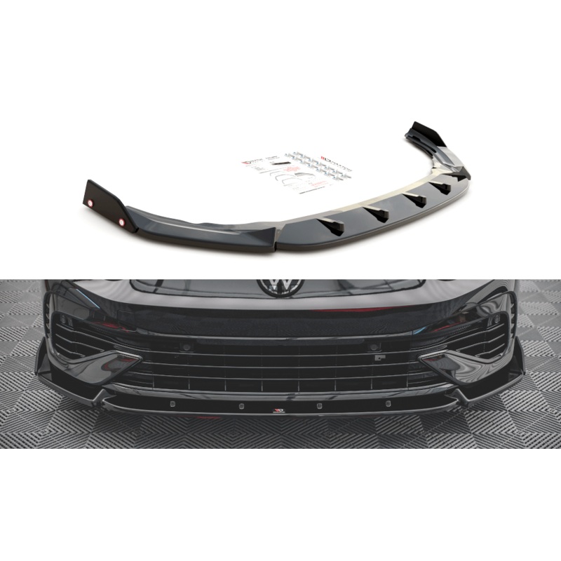 Maxton Design Front Splitter + Flaps V.2 – VW Golf R Mk8