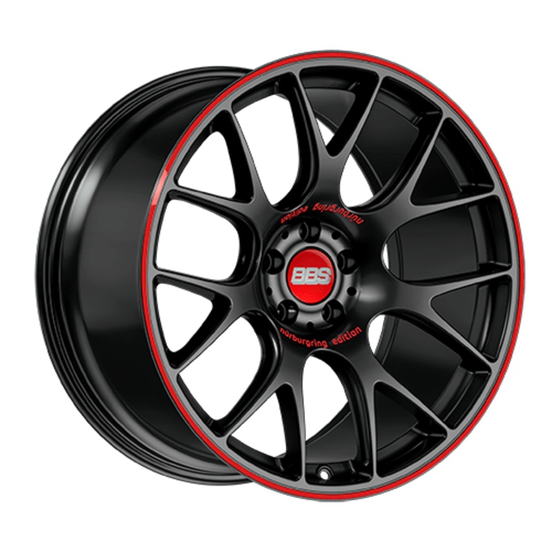BBS CH-R 18″ 5×112 Satin Black/Red Lip