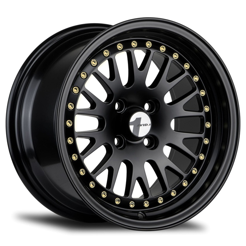 Avid 1 AV-12 15″ 4×100 All Black/ Gold Rivets