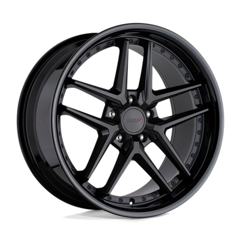 TSW Cast Premio 19″ 5×114.3 Matte Black W/ Gloss Black Lip (NLA)