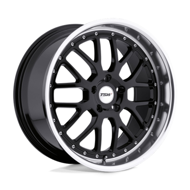 TSW Cast Valencia 19″ 5×120 Gloss Black W/ Mirror Cut Lip